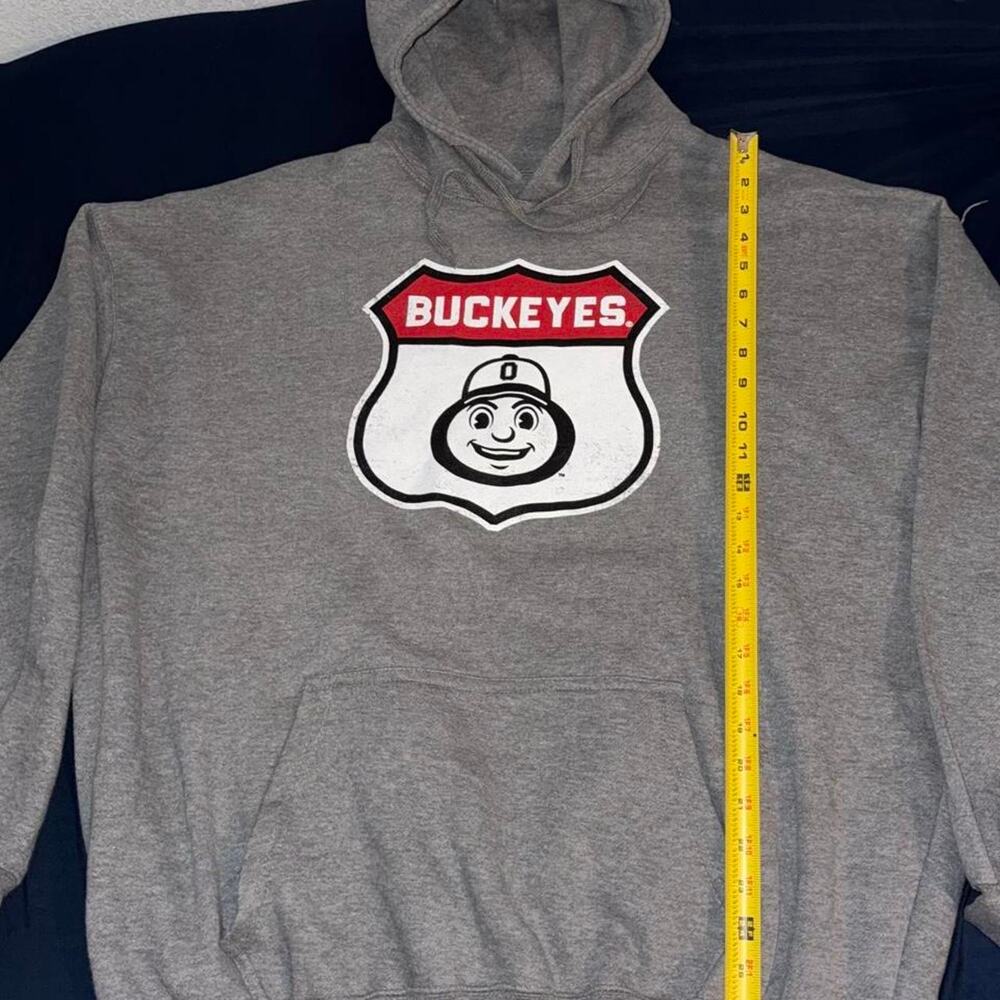 Soft gray buckeyes hoodie featuring